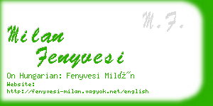 milan fenyvesi business card